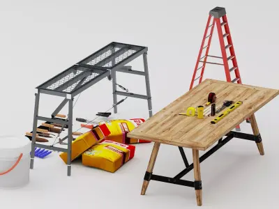 Construction Tool Set Low-poly 3D model