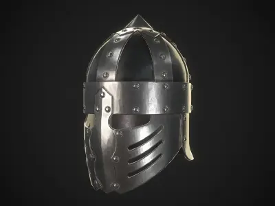 Knight Helmet 03 Low-poly 3D model