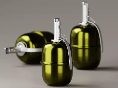 Hand Grenade 3D Model Low-poly 3D model purchase