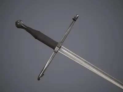 Estoc sword Low-poly 3D model