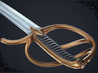 Saber Sword Low-poly 3D model order