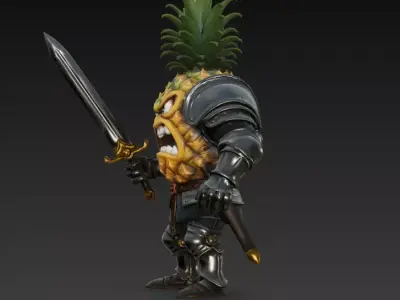 Pineapple Knight Low-poly 3D model
