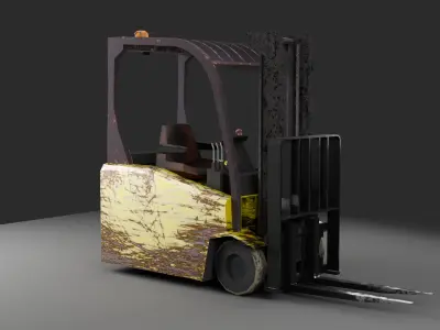 LowPoly Forklift Pack Clean and Rusty Variants  Low-poly 3D model