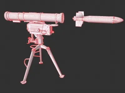 9M133 Kornet Low-poly 3D model