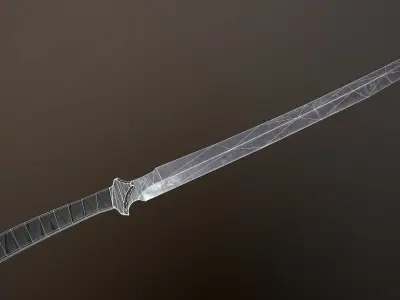 Post Apocalyptic Katana Low-poly 3D model