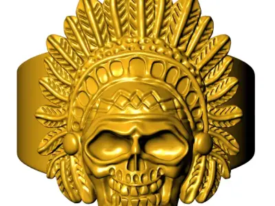 native american ring 3D print model