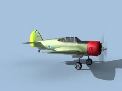 Curtiss H-75C Mohawk V19 Brazil 3D model