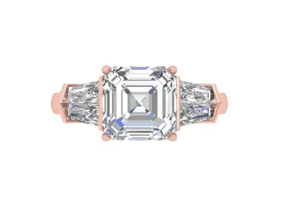  3 Stone Art Deco Ring 3D print model purchase