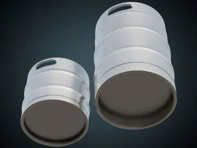 Beer Kegs 1 Basic Low-poly 3D model