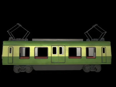 Train Ghibli Style Low-poly 3D model