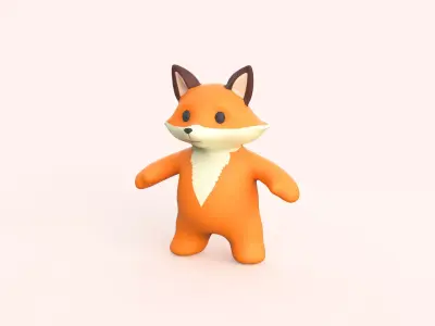 Little animal baby - Fox cute - Character012 Low-poly 3D model