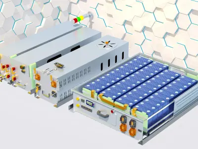 Automotive lithium battery pack - energy storage module 3D model