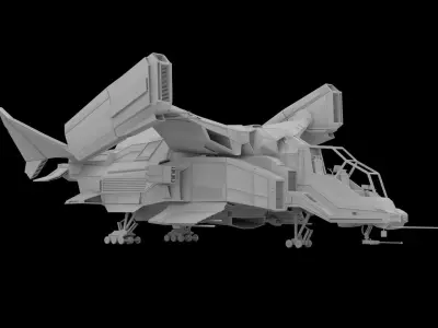 Sci Fi Spaceship - Battle Ship - 3D model