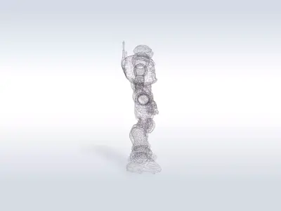 Futuristic Humanoid Mech Robot with Cockpit 96 3D model