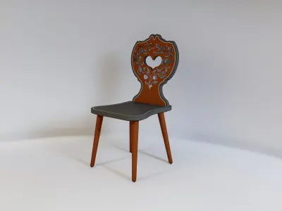 Classic violin-back chair 3D model