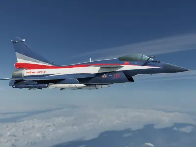 J-10AY  August 1st aerobatics team  Hand painted game model  Low-poly 3D model