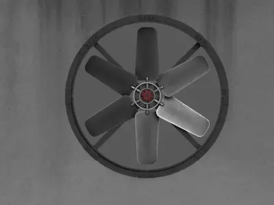 Industrial fan Low-poly 3D model get