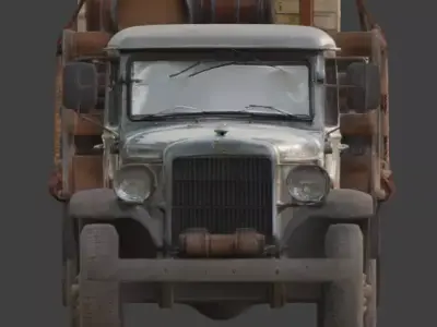 Frontier Supply Cargo Truck Low-poly 3D model