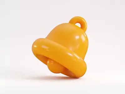 Cartoon Notification Bell Low-poly 3D model