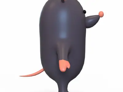 Mouse Stylized Low-poly 3D model