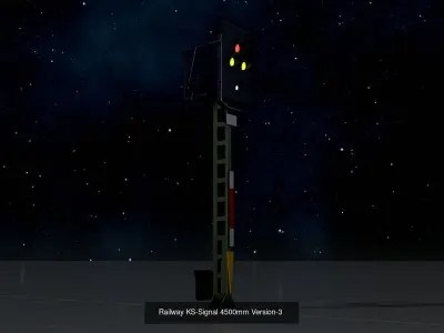 KS Railway Signal Post 4500mm all Versions 3D Model Pack
