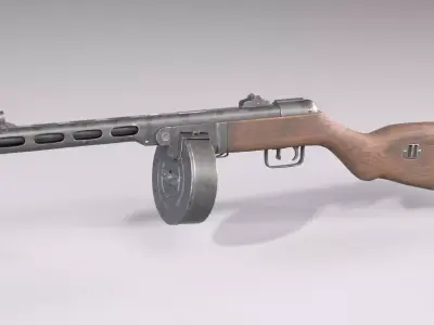 PPSh-41 Low-poly 3D model purchase