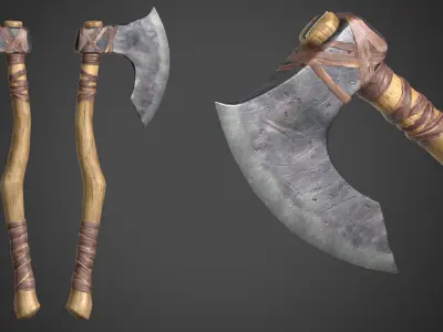Battle Axe Free low-poly 3D model purchase