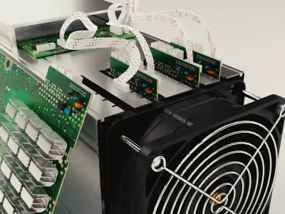 bitcoin antminer mining rig 3D model