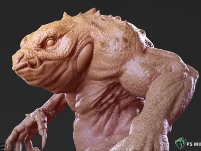 Slaad Lizardman - Pose 1 3D print model