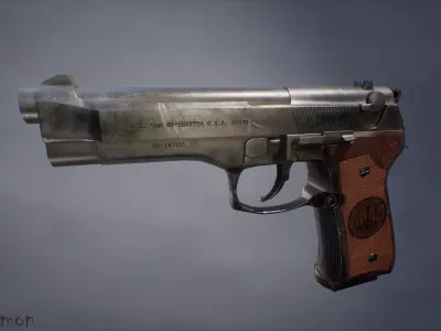 M9 Beretta Low-poly 3D model