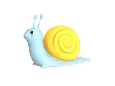 Cartoon Snail v008 - 3D Model Low Poly Low-poly 3D model