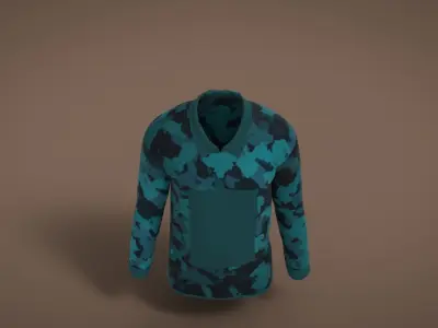 Military Outfit - T-shirt Low-poly 3D model 9