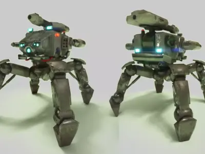 Sentinel 02 Quadruped military tank Free low-poly 3D model