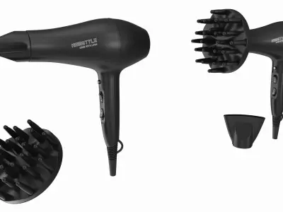 Hair Dryer with Accessories 3D model