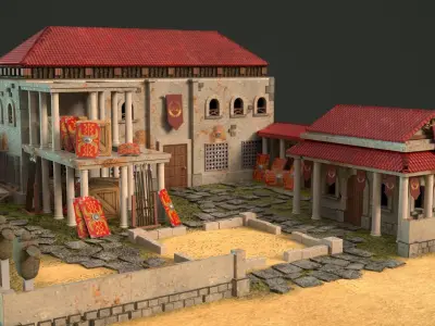 Romans Training Camp Low-poly 3D model
