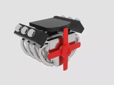 Simplengine device with cross Free low-poly 3D model