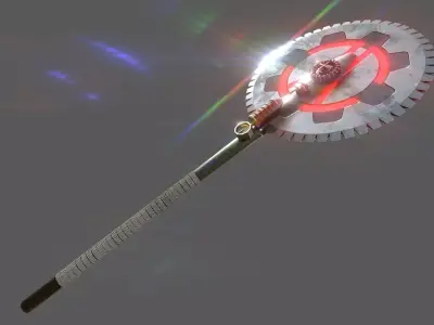 Steampunk Two-Handed Sawblade 3D model