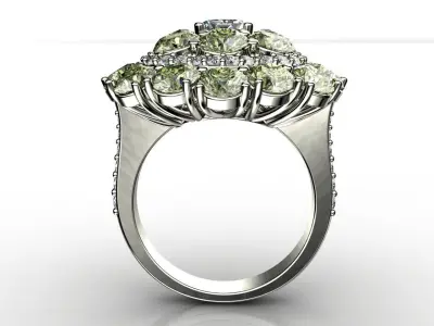 Antique Vintage Diamond Cluster Ring 3D print model