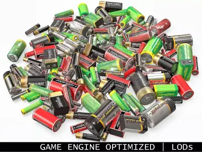 Battery Pack - Atlas - 4 Variants - Common Sizes Low-poly 3D model