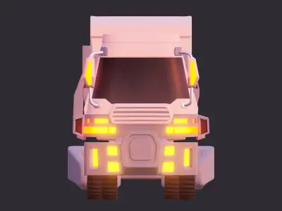 Low Poly Stylized Dump Truck 3D model