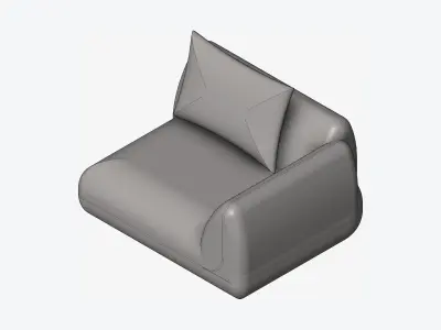 Chair - Sofa - Contemporary - Jack - Armrest Right Low-poly 3D model