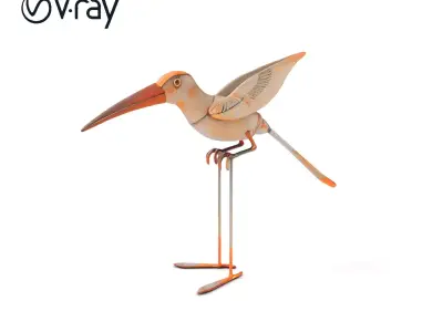 Vintage Bird Sculpture Model Pack Low-poly 3D model