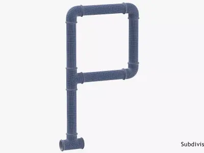 Galvanized Steel Pipe Letter P 3D model