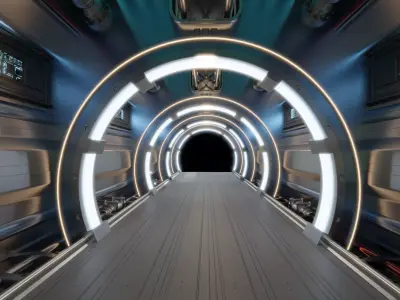 Sci-Fi Corridor 3D model 12