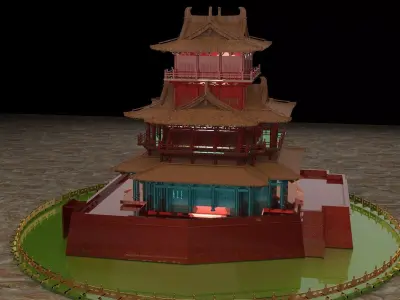Chinese ancient house 3D model 13