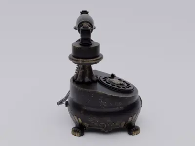 Victorian Ornamented Vintage Telephone Low-poly 3D model