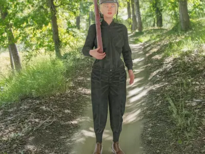 Female American Soldier 3D print model