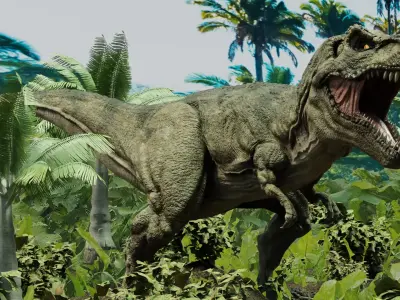 Tyrannosaurus Rex Animated and Rigged Low-poly 3D model