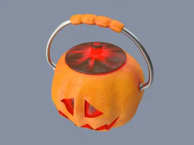 Jack-o-Lantern Smirkface Bucket 3D model
