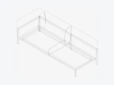 Furniture - Sofa - Contemporary - Oak - Medium - Sofa - Right Low-poly 3D model